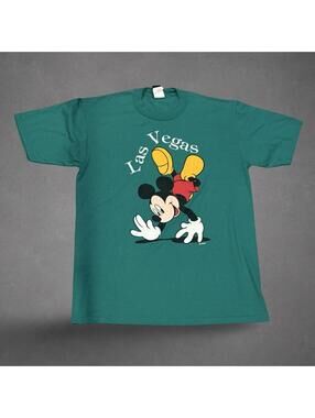 Vintage 90s Mickey Mouse Las Vegas Disney T-Shirt Made in USA Large